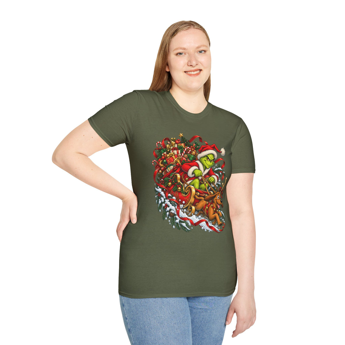 Grinch & Max Sleigh Ride | Funny Christmas T Shirt
