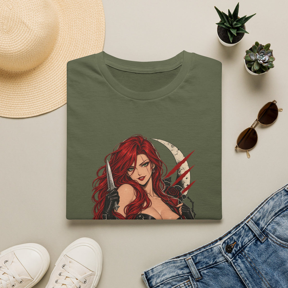 Katarina | League of Legends | Gothic Redhead Pin Up Assasin T-Shirt