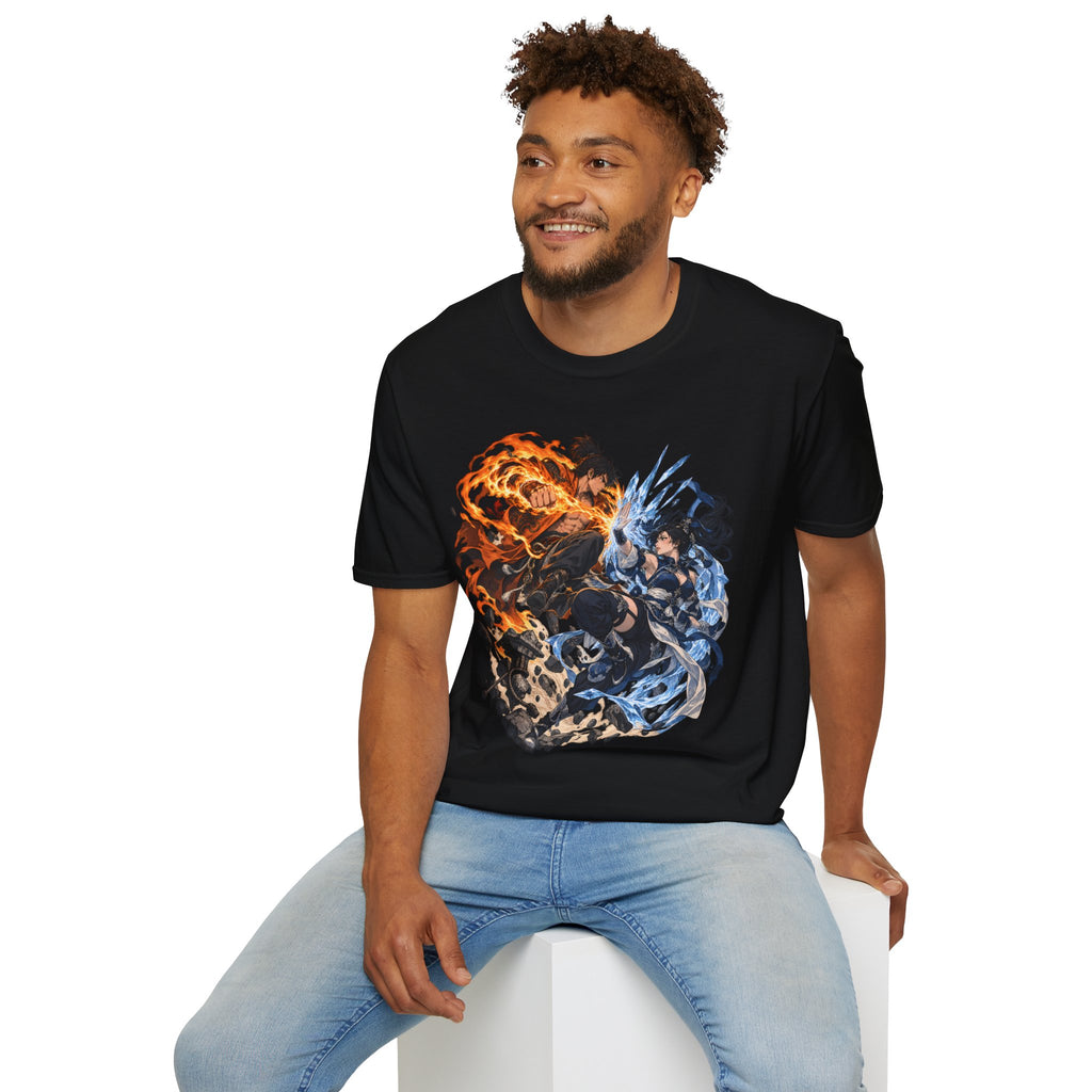 Elemental Battle | Fire vs Ice | Ninja Japanese Fantasy T-Shirt