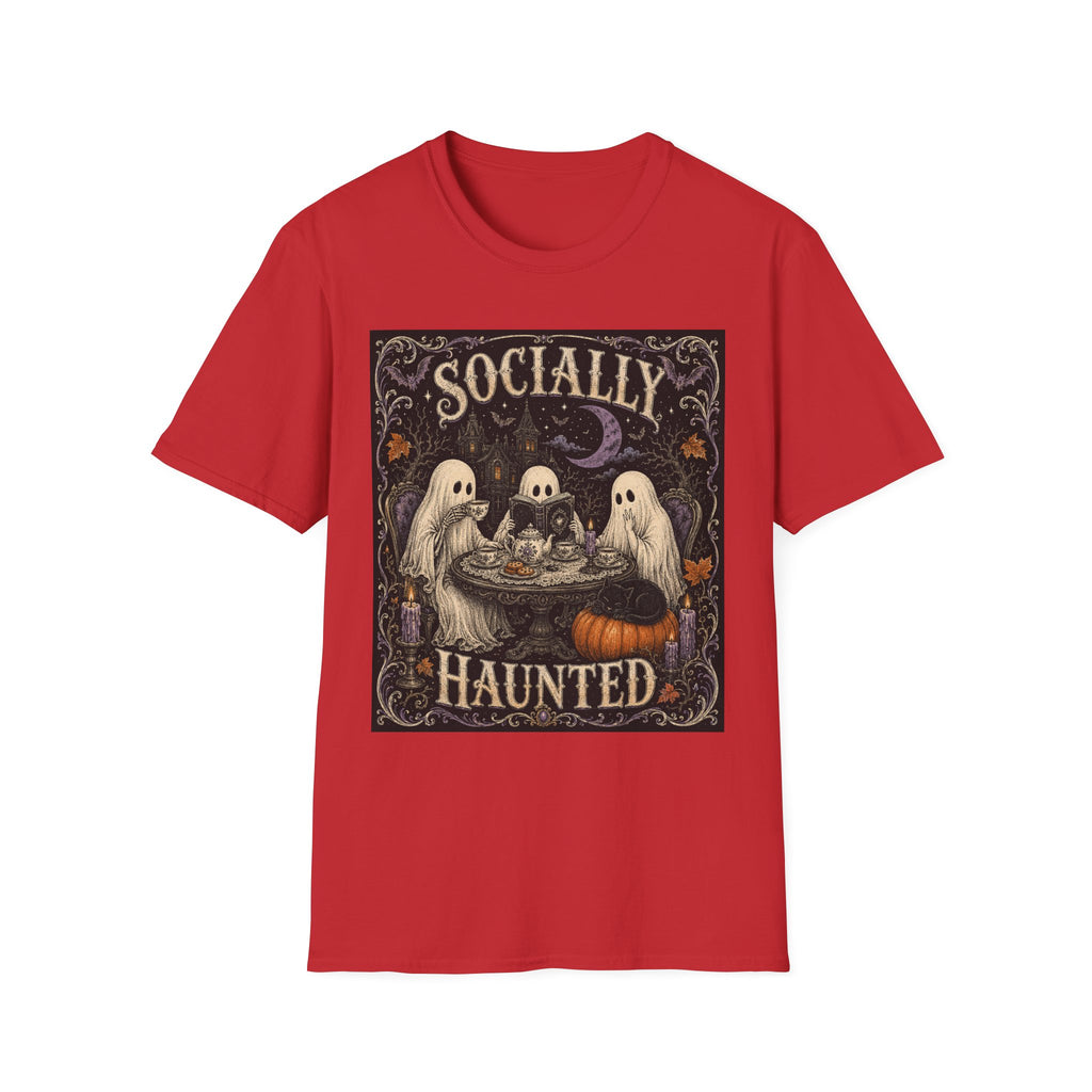 Socially Haunted T-Shirt — Cute Ghost Halloween Graphic Tee