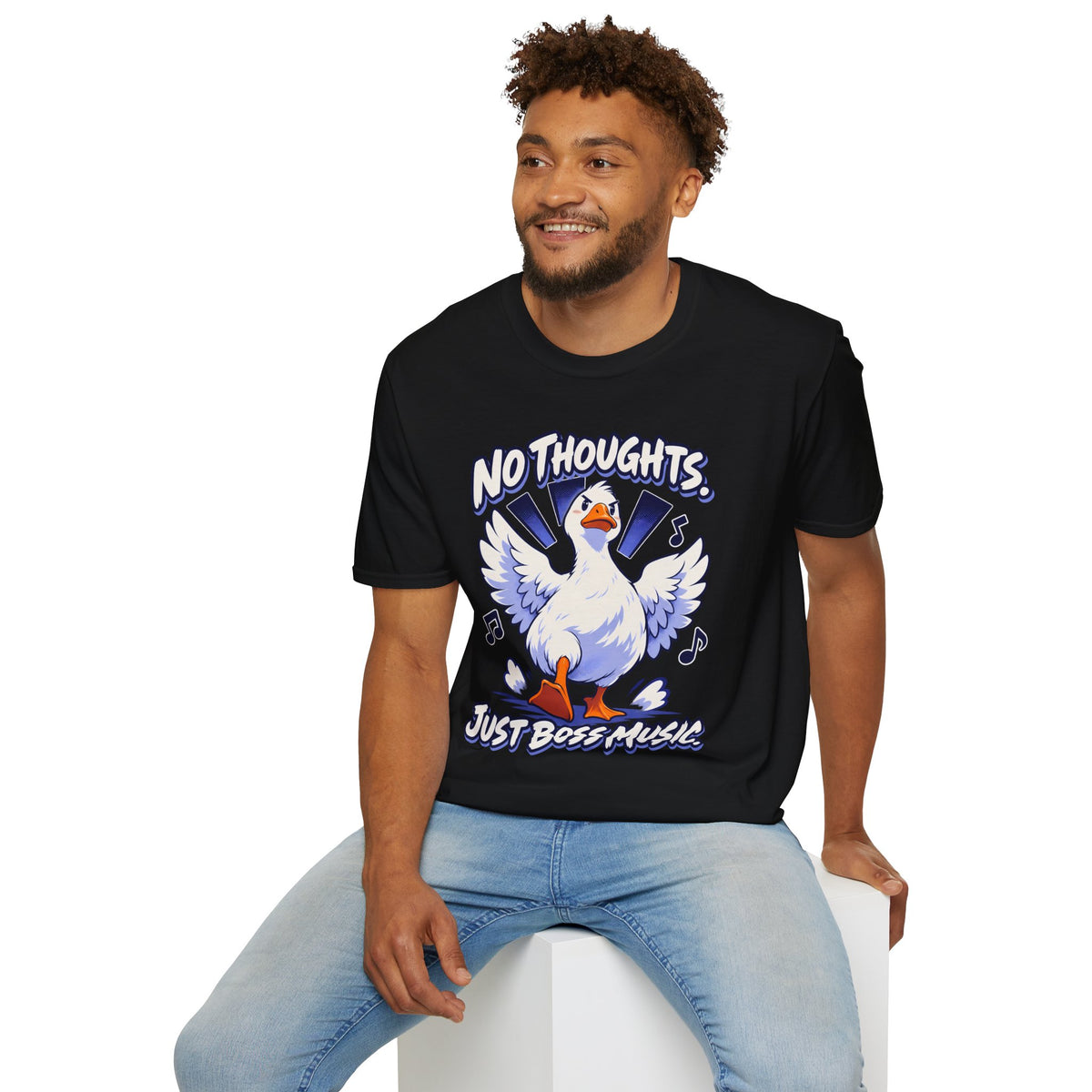 Cute Goose | No Thoughts, Just Boss Music T Shirt
