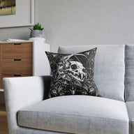 Cat Skull Gothic Moon Botanical Cushion | Decorative Sofa Pillow