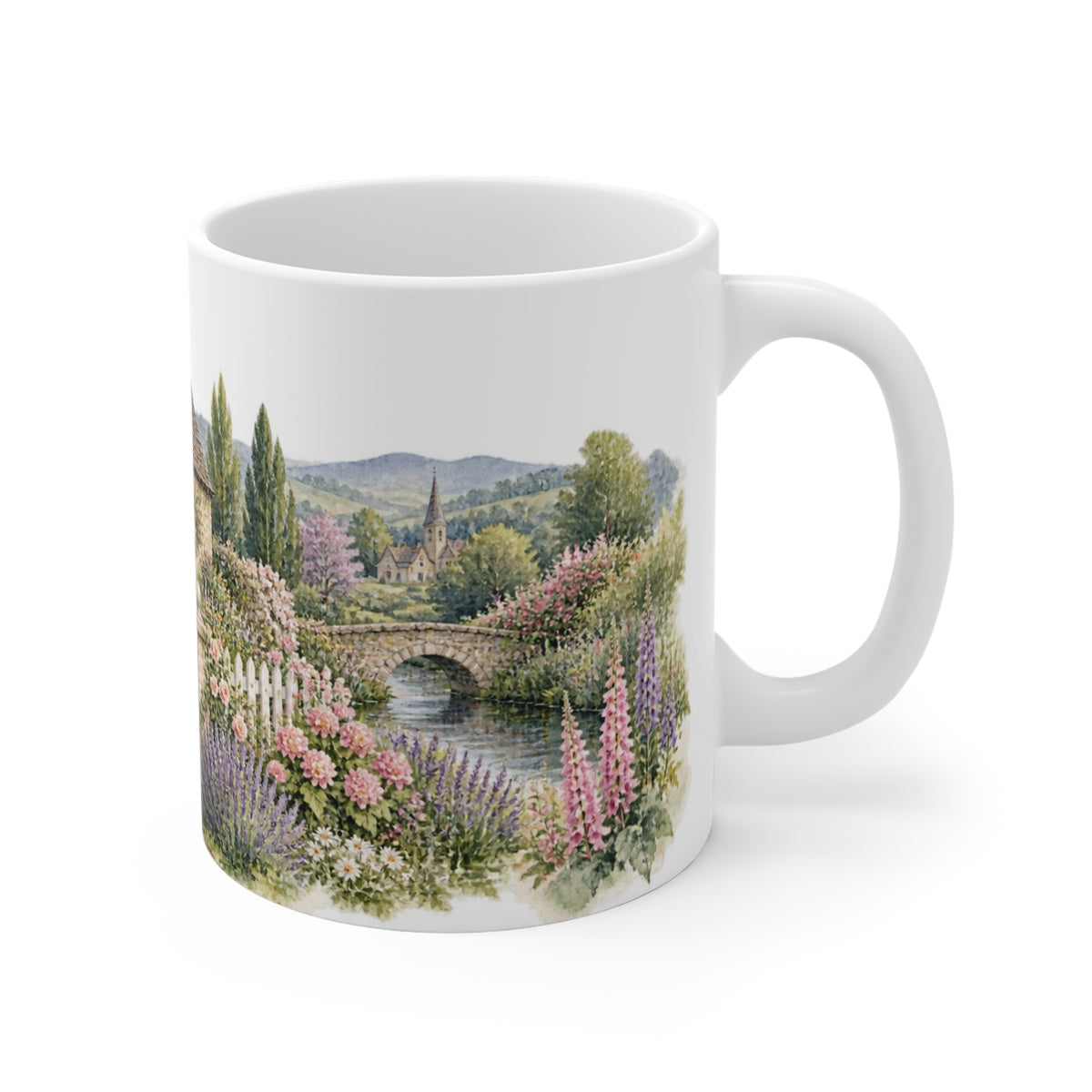 English Cottage Garden Watercolour Mug | Rose Garden Art