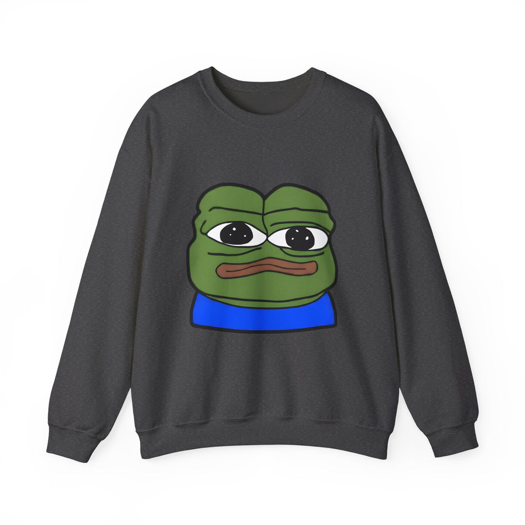 Pepe Frog Graphic Sweatshirt — Sad Frog Meme Crewneck
