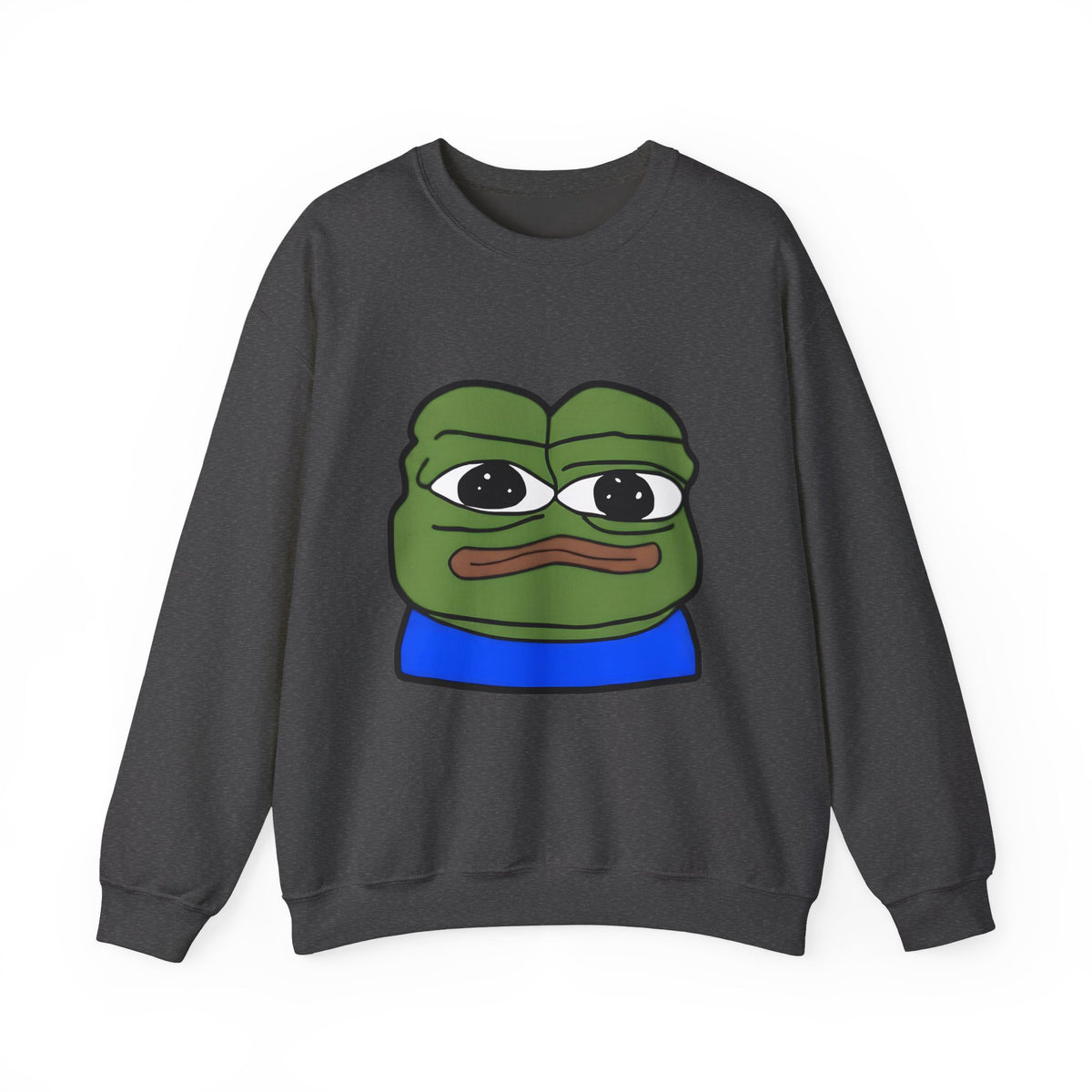 Pepe Frog Graphic Sweatshirt — Sad Frog Meme Crewneck