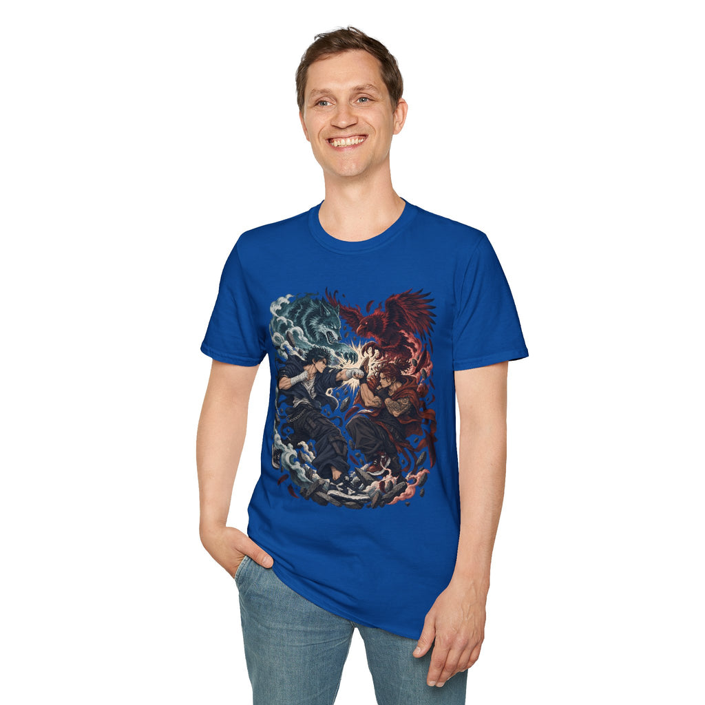 Yin Yang | Wolf Demon vs Phoenix | Japanese Anime Ninja T Shirt