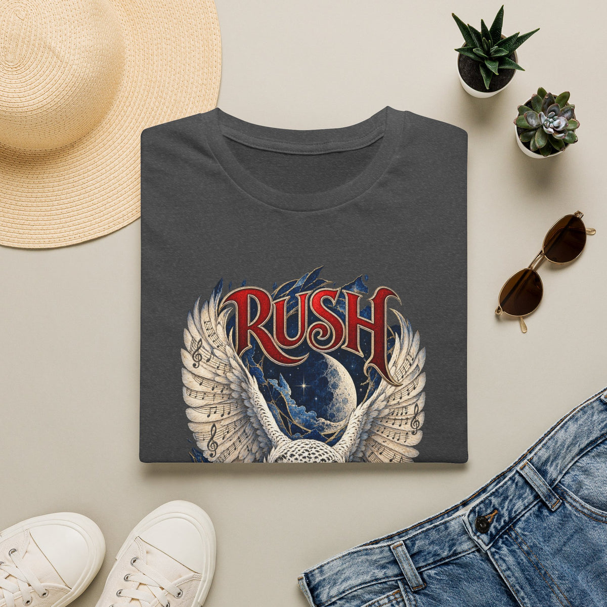 Rush | Fly by Night | Prog Rock | Owl Band Graphic T-Shirt