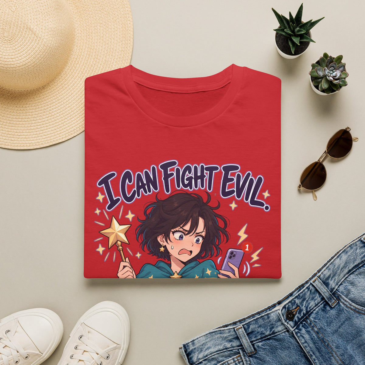 Working Witch | I Can Fight Evil, Please Just Email | Cute Anime T Shirt