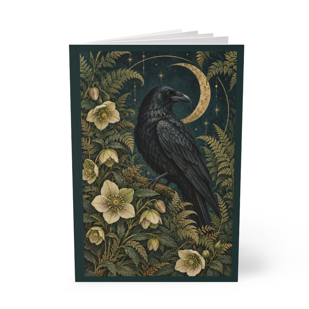 Raven Botanical A5 Lined Notebook Celestial Moon Journal 150 Pages