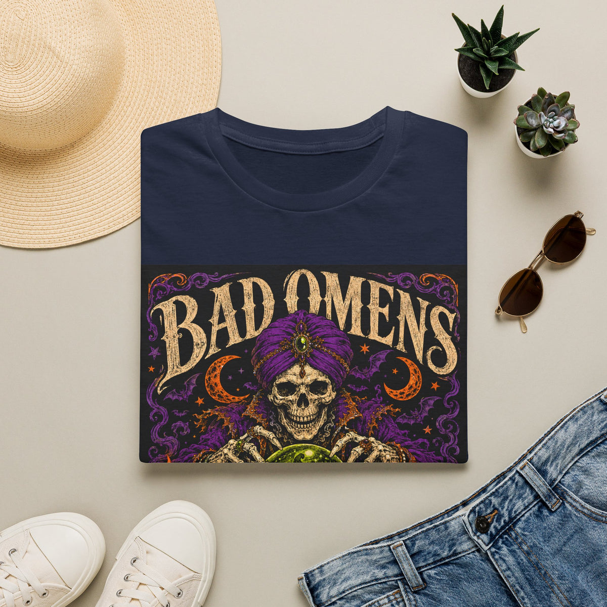 Bad Omens Skull T-Shirt — Retro Gothic Halloween Tee