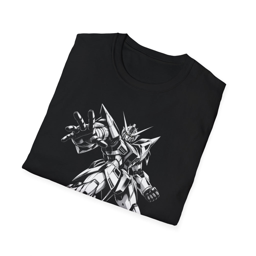 Anime | Mecha Warrior | Monochrome Gundam-Style Robot | Graphic Tee