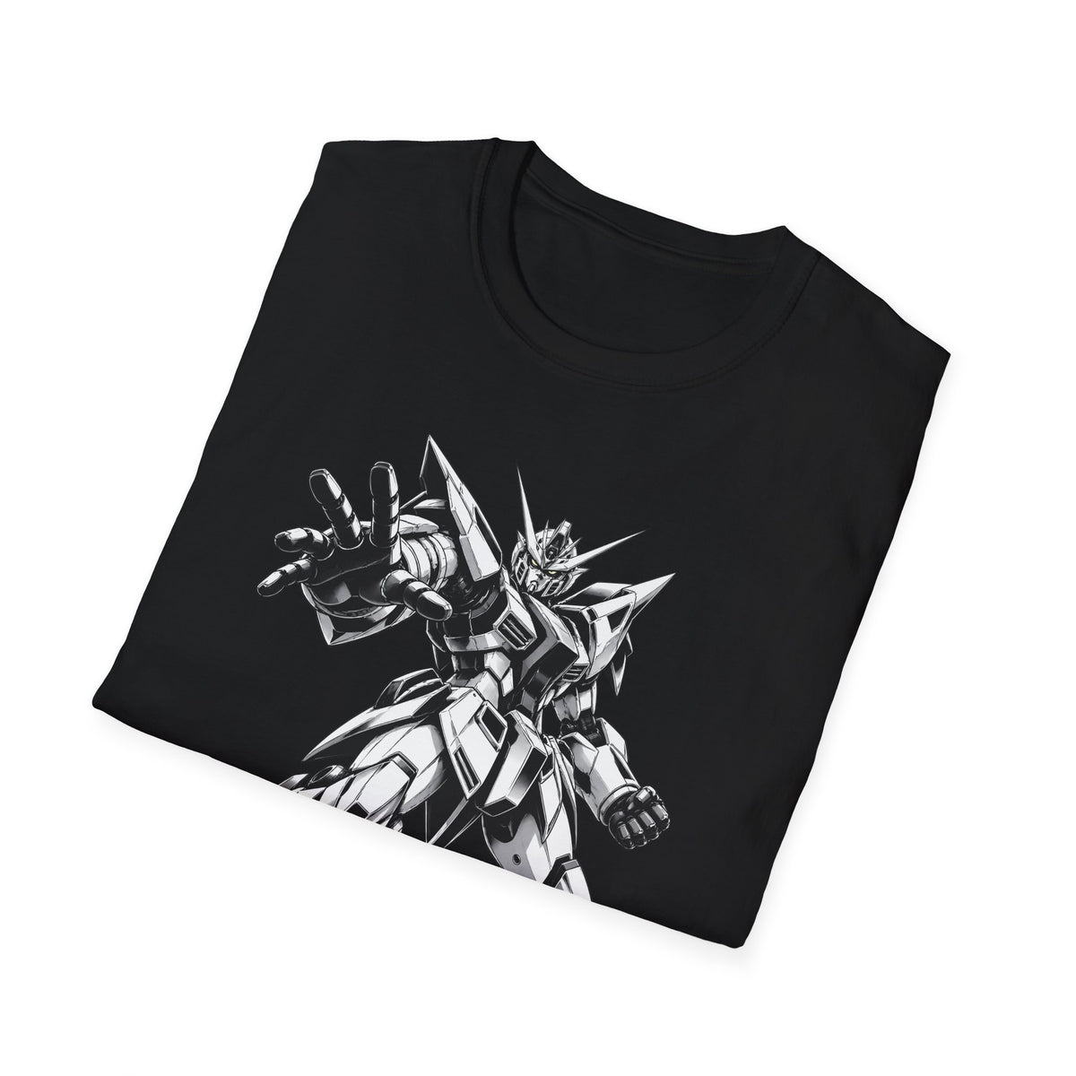 Anime | Mecha Warrior | Monochrome Gundam-Style Robot | Graphic Tee