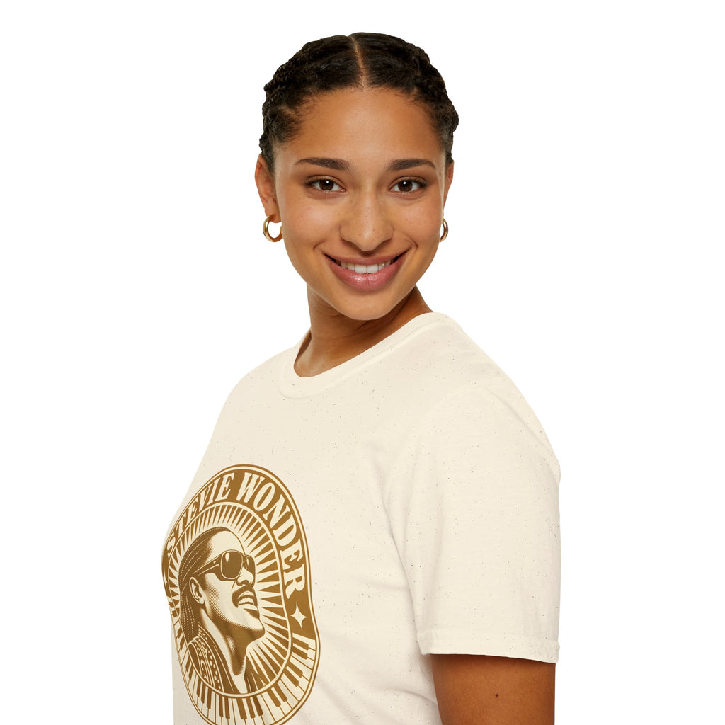 Stevie Wonder Graphic T-Shirt - Vintage Gold Portrait Tee