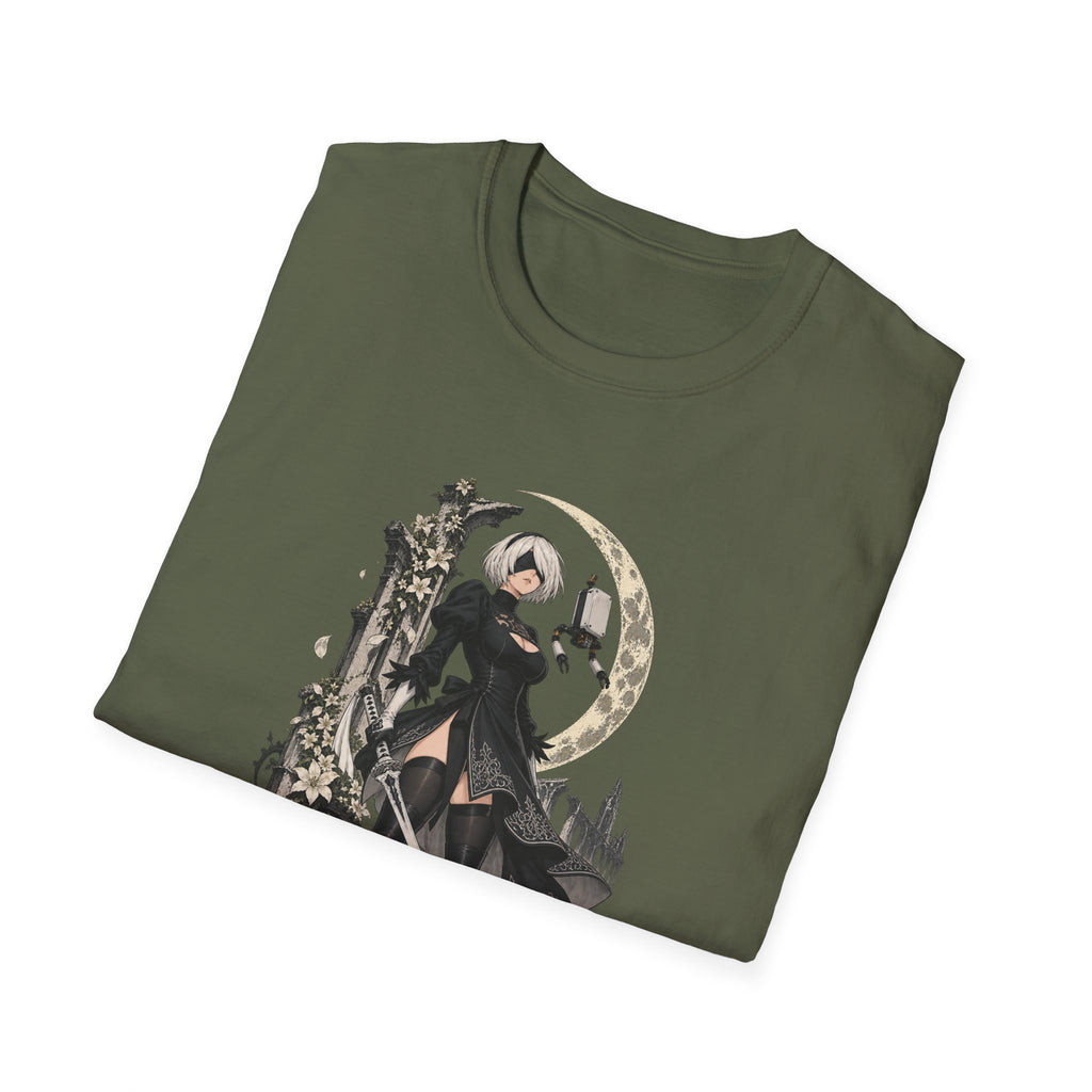 2B | Nie: Automata | Anime Gothic Warrior Moonlight Pin Up T-Shirt
