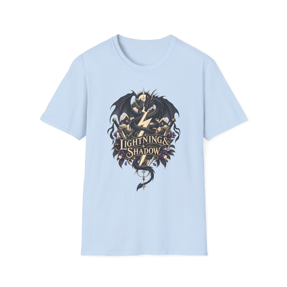 Lightning & Shadow | Onyx Storm Book Inspired Fantasy Dragon T-Shirt
