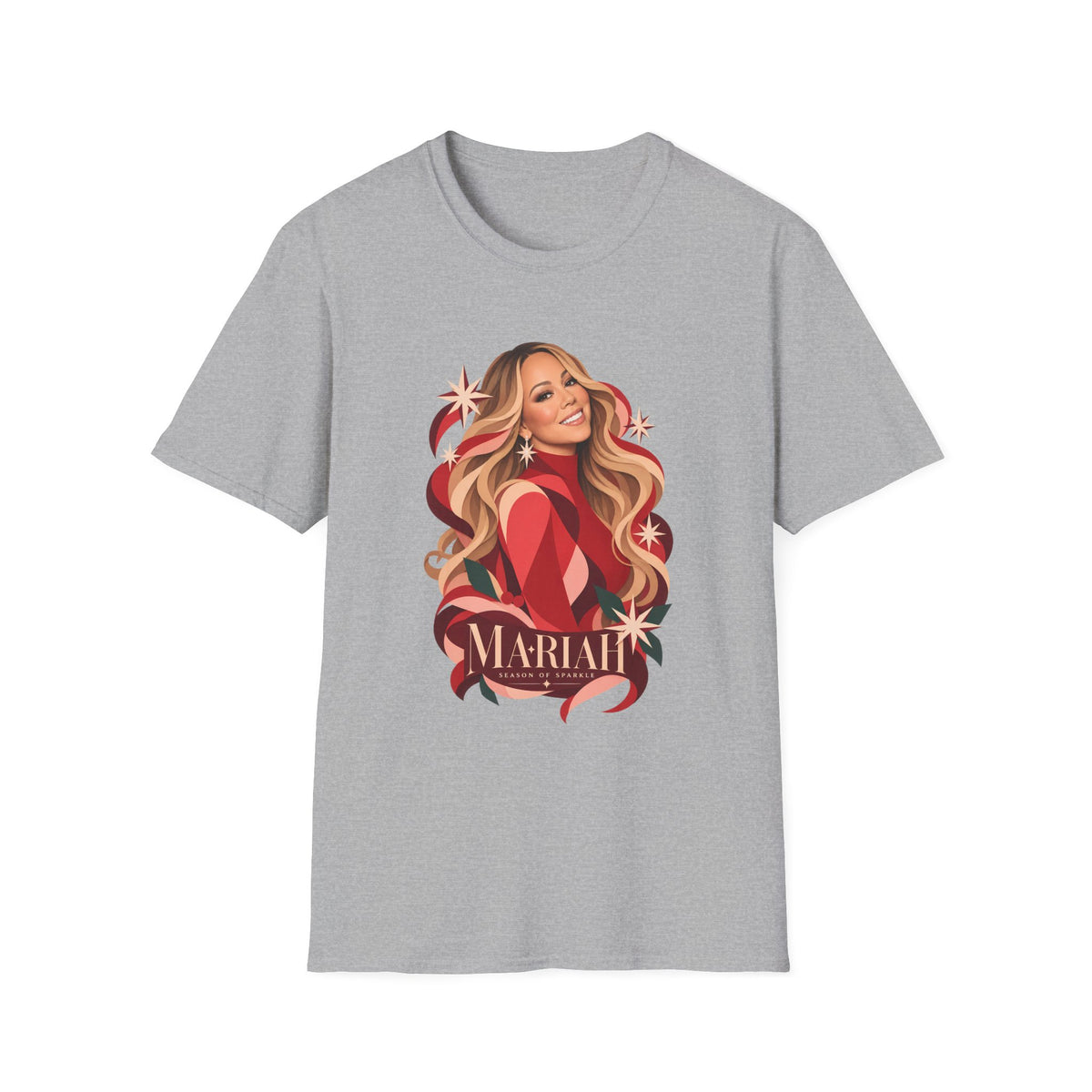 Mariah Carey | Holiday Diva Graphic Tee | Retro Red Star Portrait