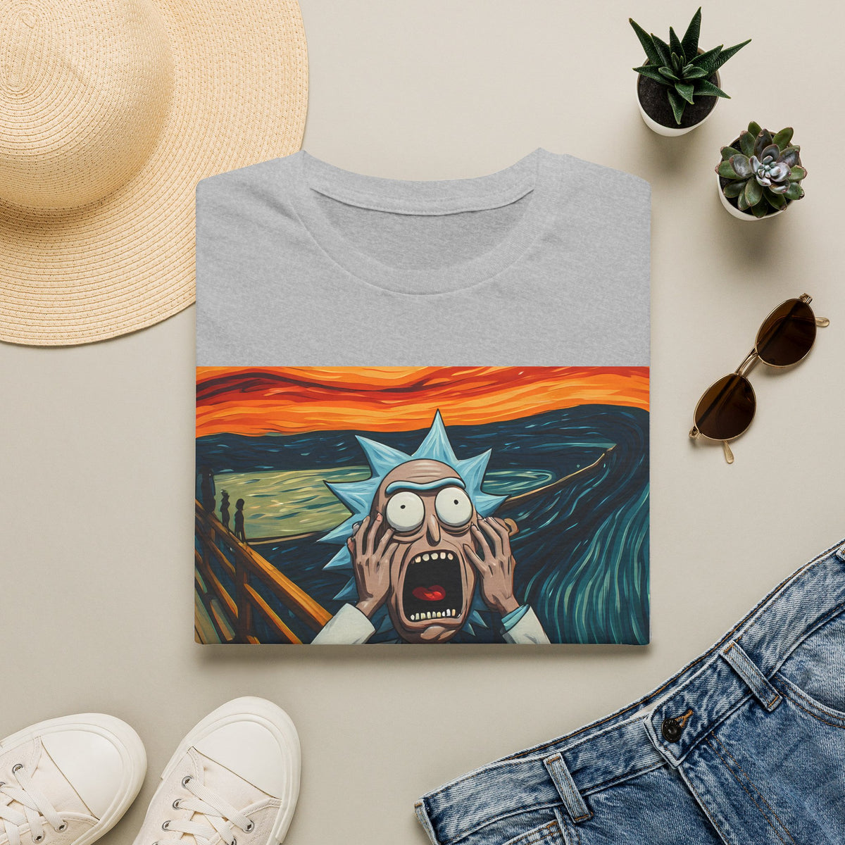 Rick Scream Tee — Rick and Morty Parody of The Scream T-Shirt