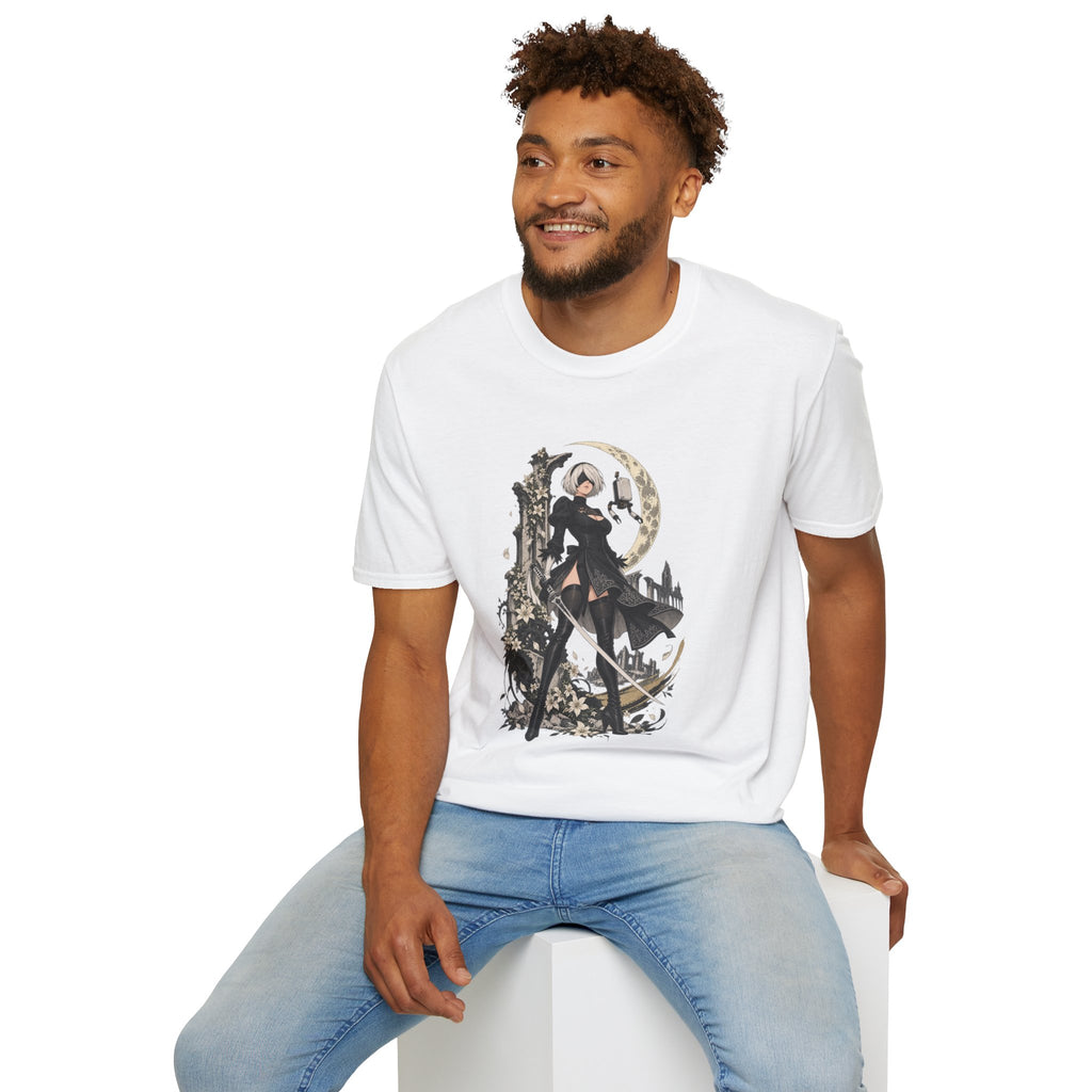 2B | Nie: Automata | Anime Gothic Warrior Moonlight Pin Up T-Shirt