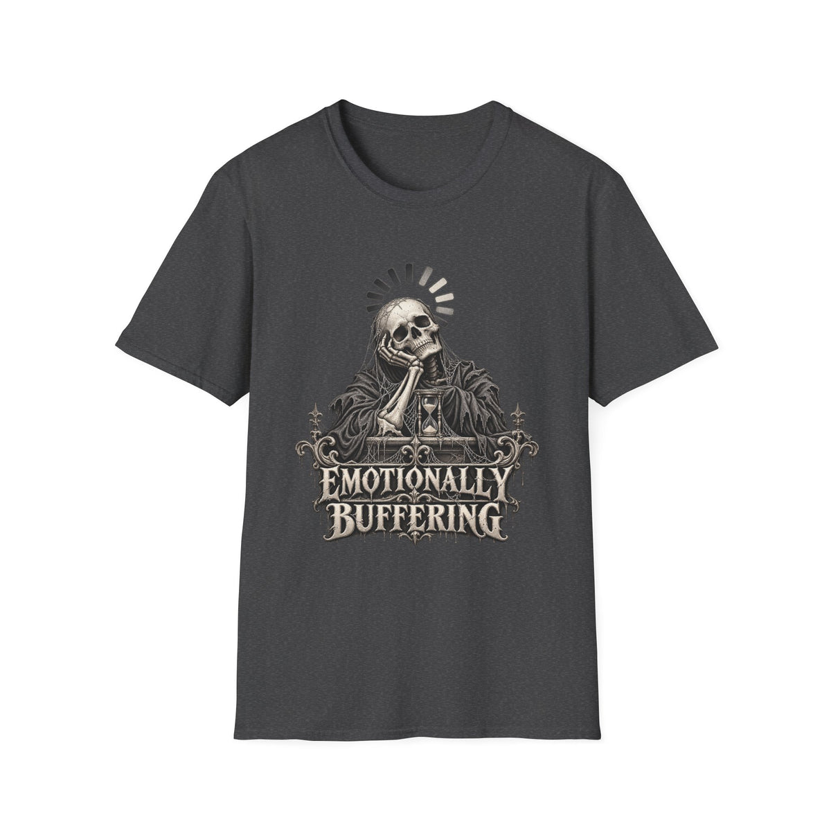 Emotionally Buffering Skull | Gothic Sarcastic Graphic Tee