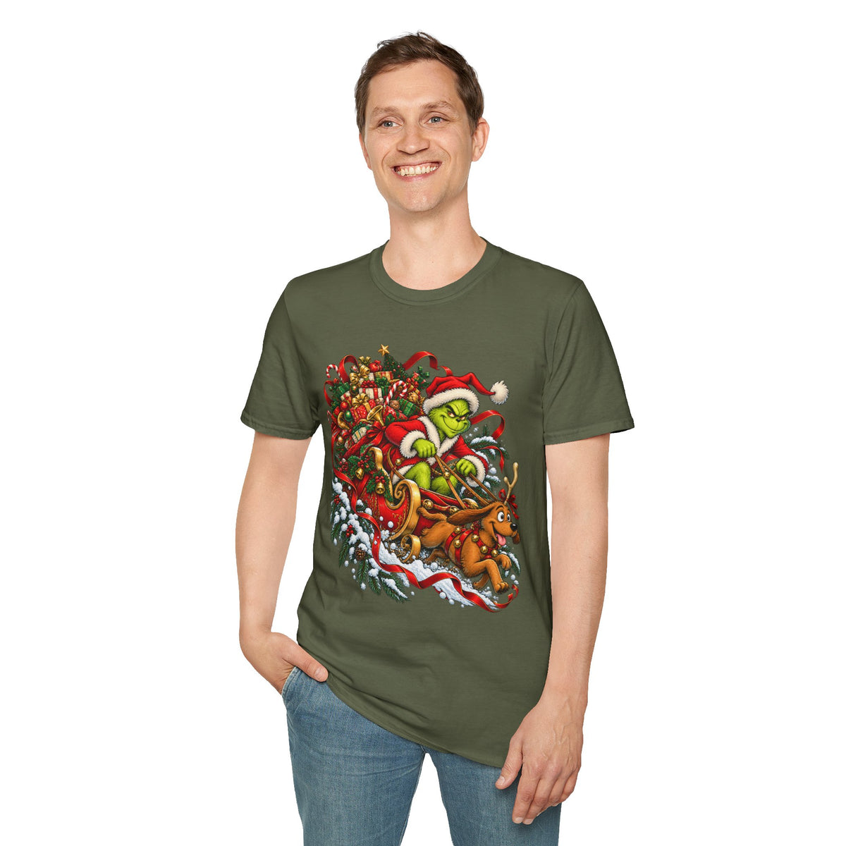 Grinch & Max Sleigh Ride | Funny Christmas T Shirt