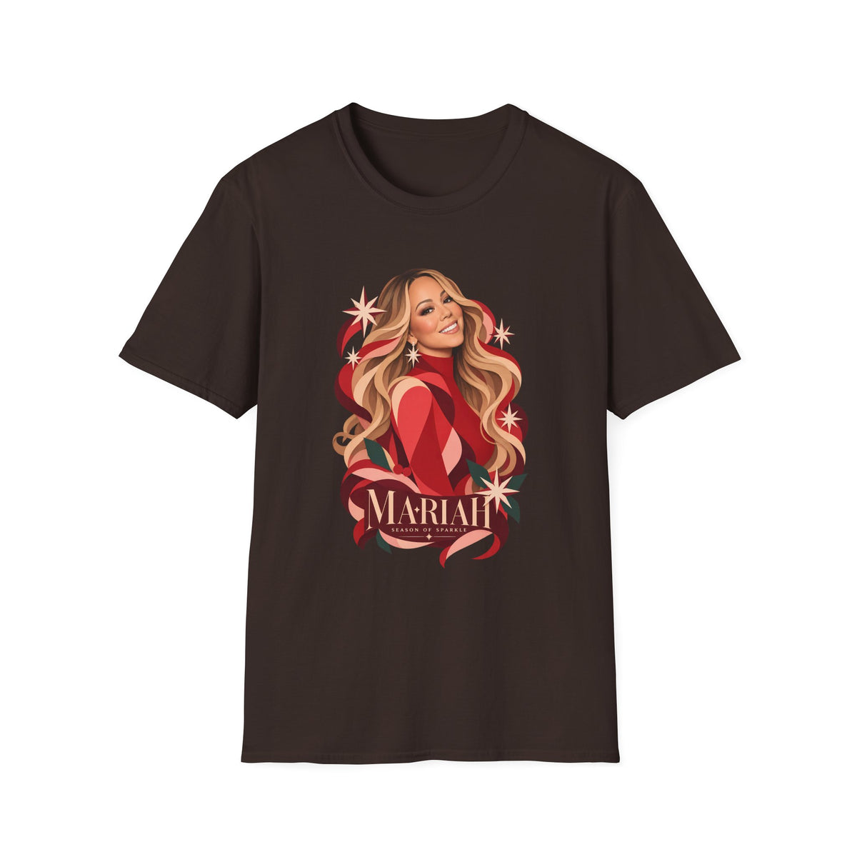 Mariah Carey | Holiday Diva Graphic Tee | Retro Red Star Portrait
