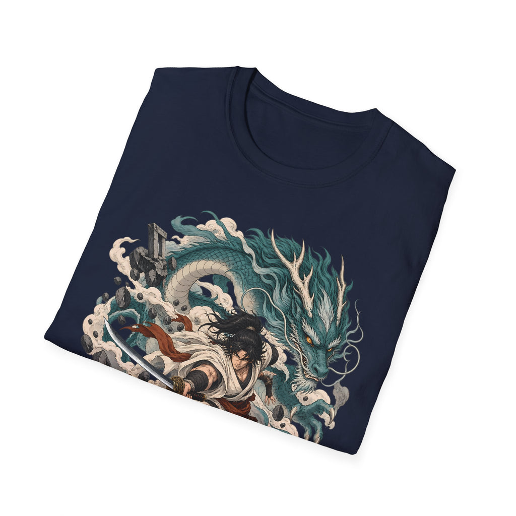 Mythic Dragon Warrior | Japanese Samurai and Serpent T Shirt