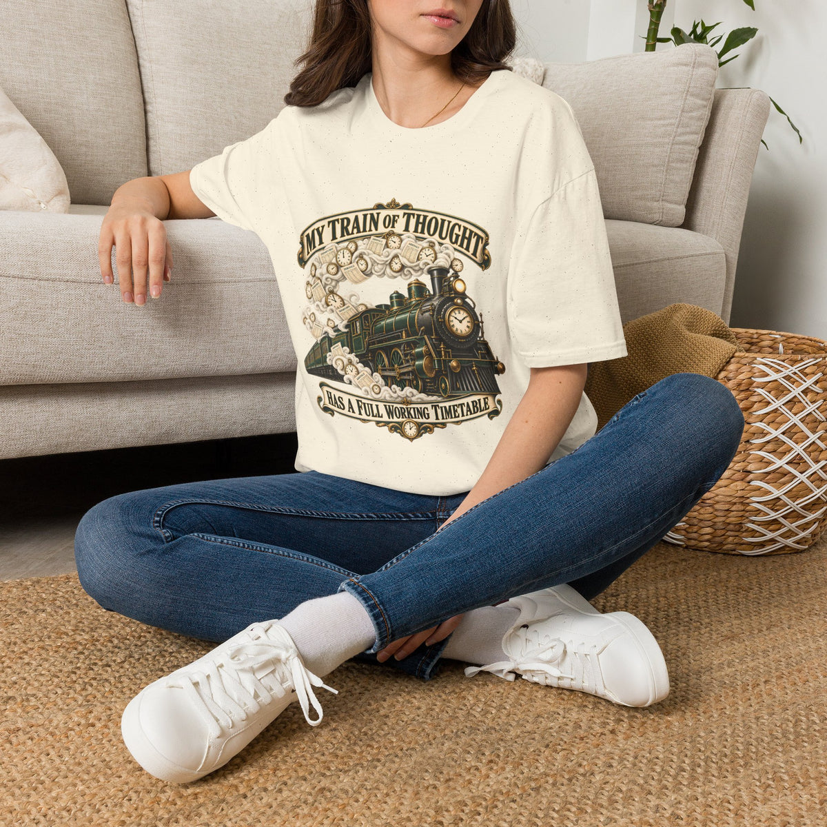 Train of Thought Vintage Steam Engine T-Shirt | My Train of Thought Has a Full Working Timetable