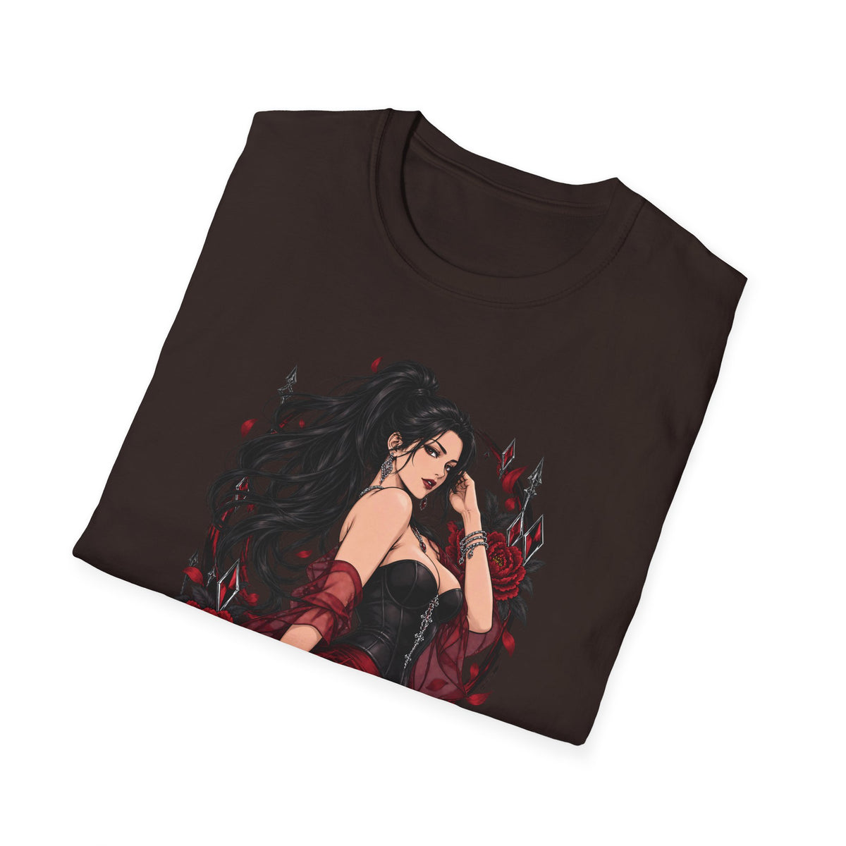 The Seducer | Sexy Black Haired Pony Tail Pin Up Girl Graphic Shirt