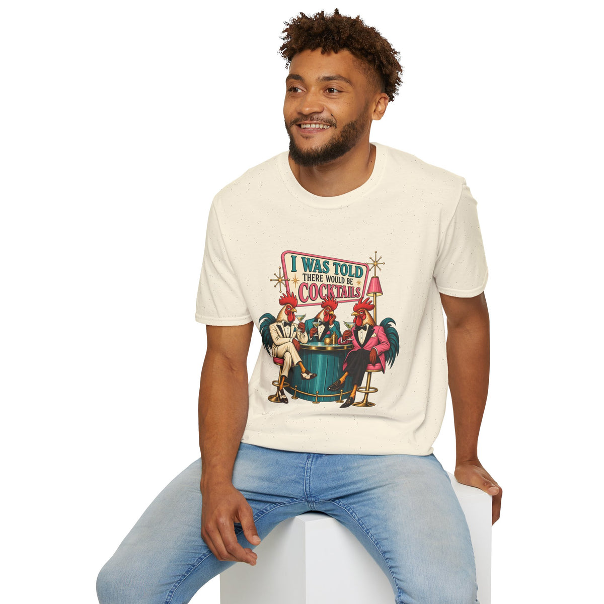 I Was Told There Would Be Cocktails T-Shirt | Retro Flamingo Bar Cocktail Tee