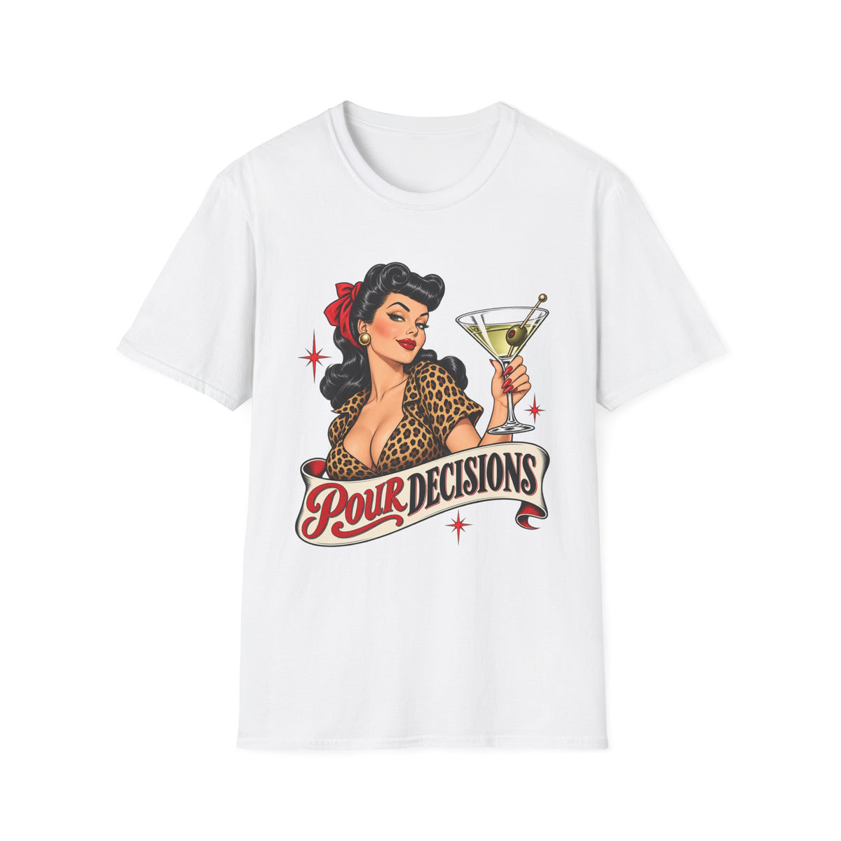 Pour Decisions | Vintage Pin-Up | Retro Cocktail Graphic Tee