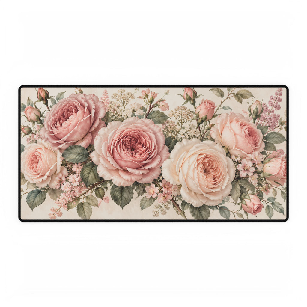 Romantic Blush Pink Rose Garden Botanical Art - Pastel Floral Design