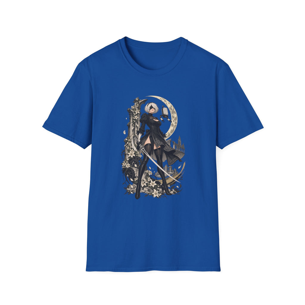 2B | Nie: Automata | Anime Gothic Warrior Moonlight Pin Up T-Shirt