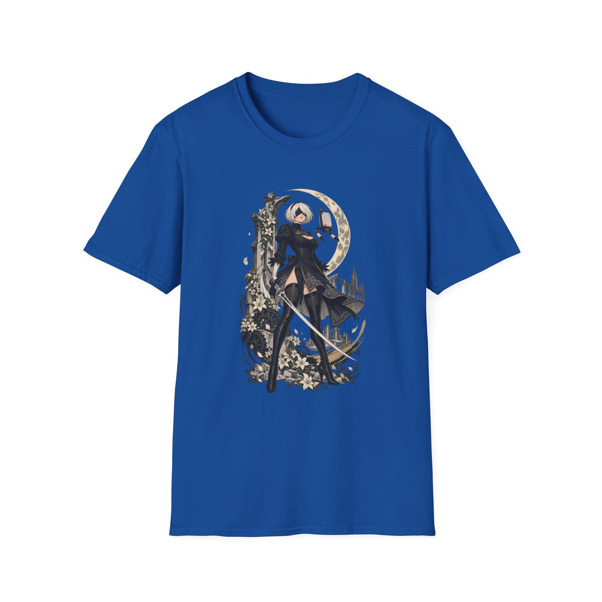 2B | Nie: Automata | Anime Gothic Warrior Moonlight Pin Up T-Shirt