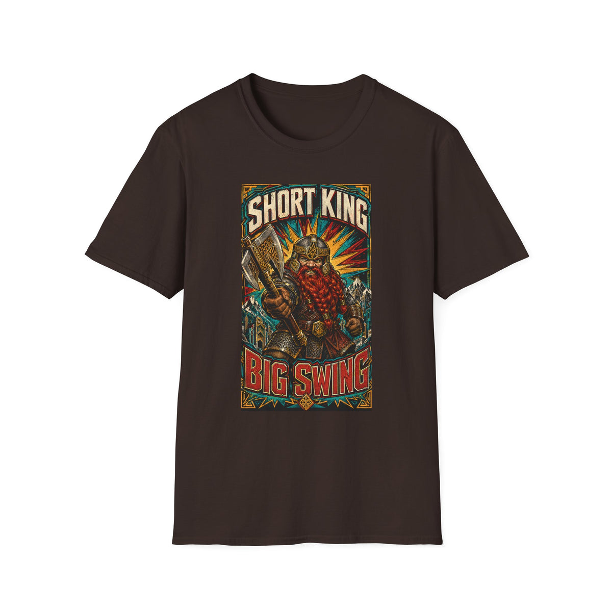 Short King Vintage Dwarf Graphic T-Shirt - Retro Fantasy Beard Warrior Tee