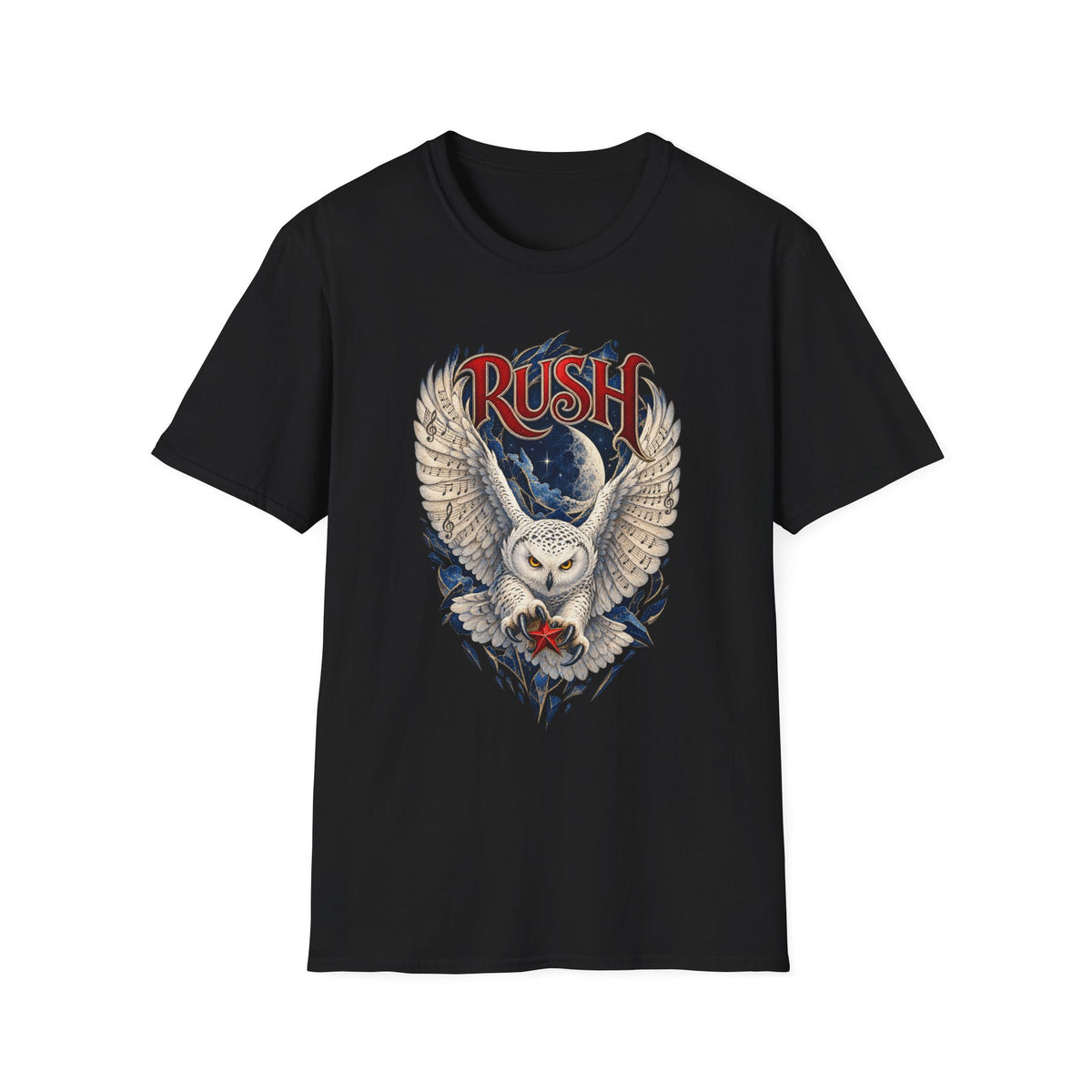 Rush | Fly by Night | Prog Rock | Owl Band Graphic T-Shirt