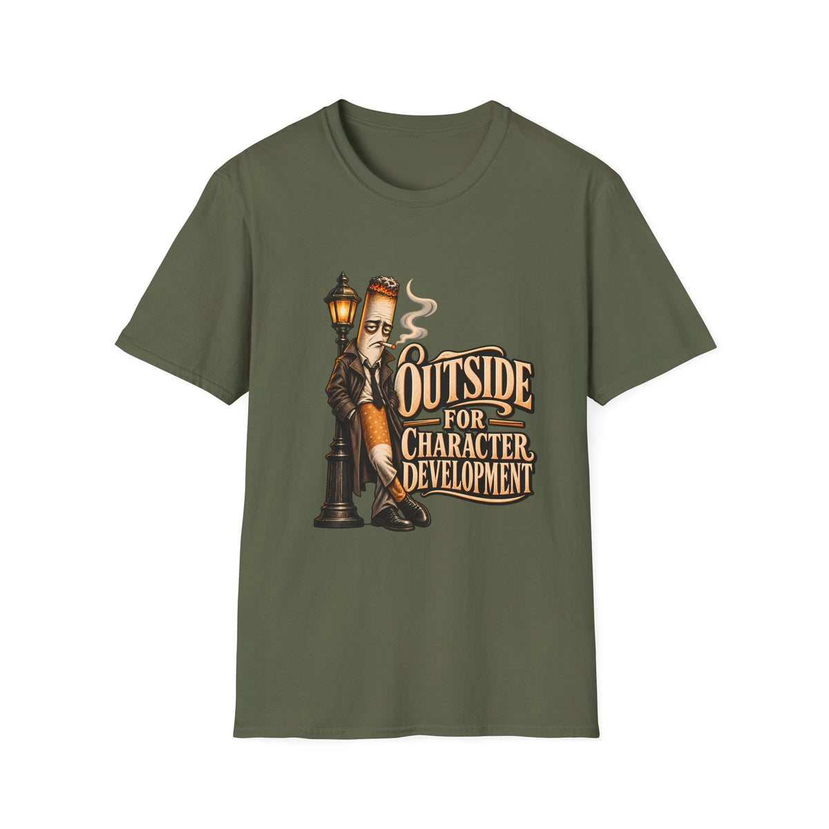 Outside for Character Development | Humorous Vintage Cigarette Graphic