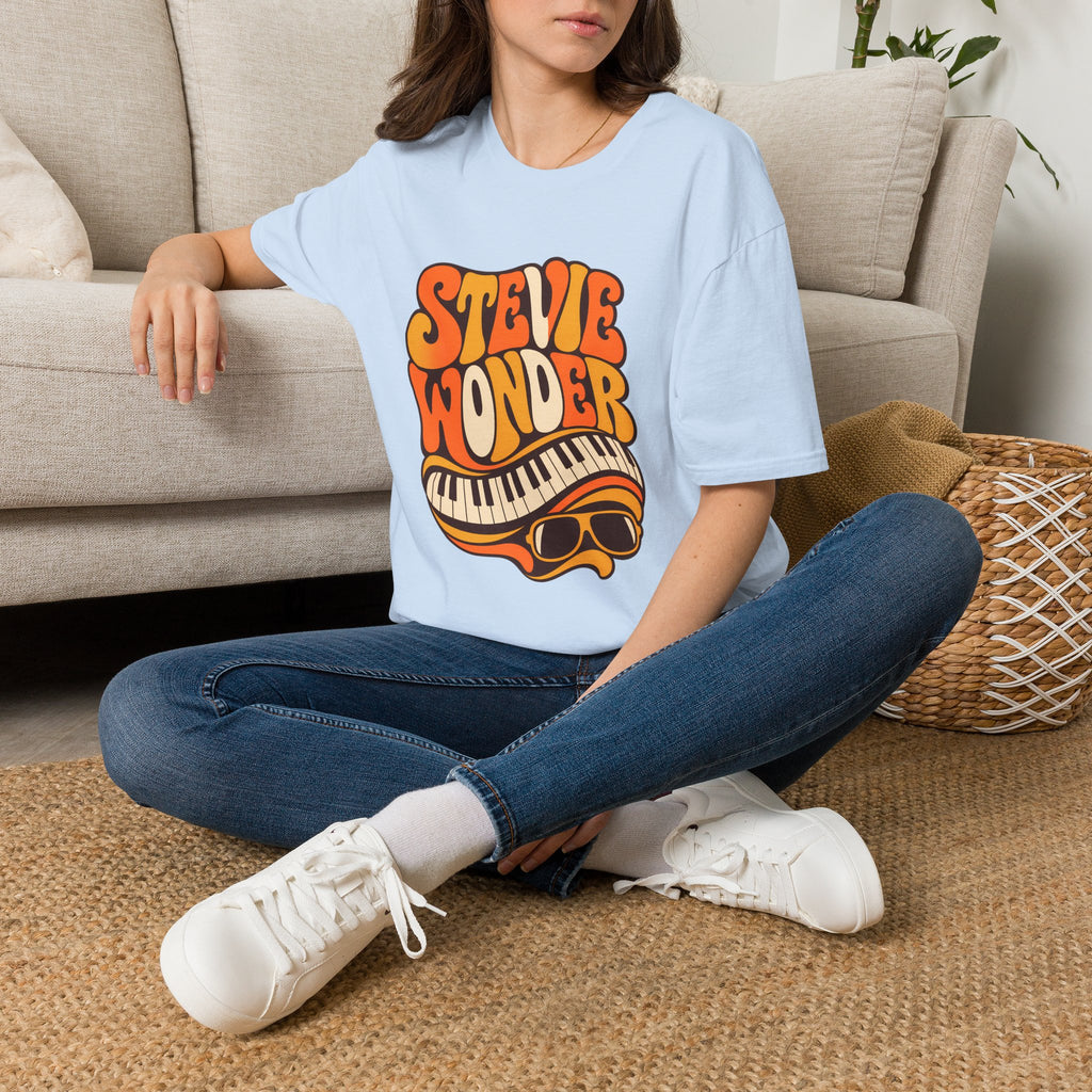 Stevie Wonder Piano Psychedelic Retro Band T-Shirt