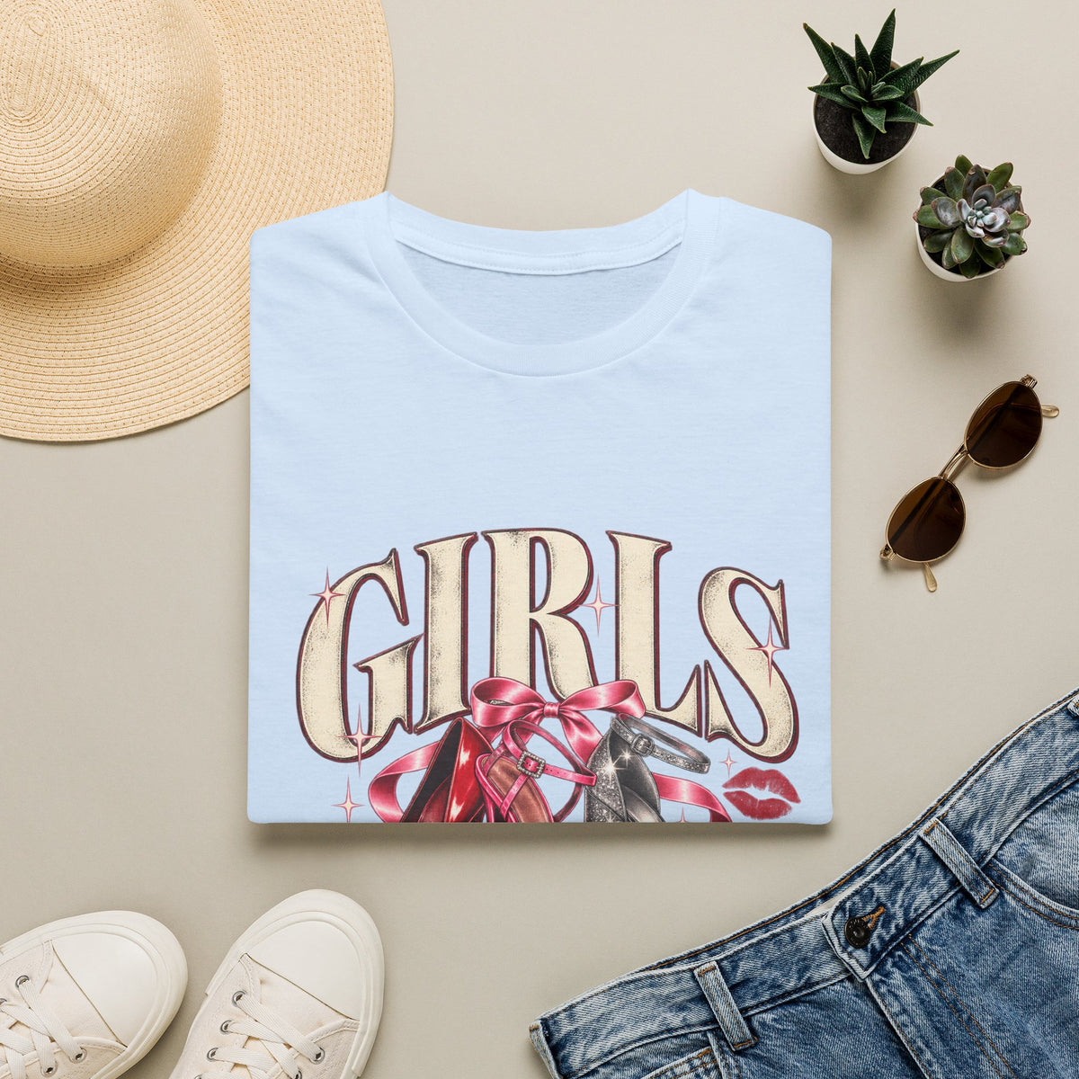 Sugababes |  Red Heels & Ribbons | Girls Night T Shirt