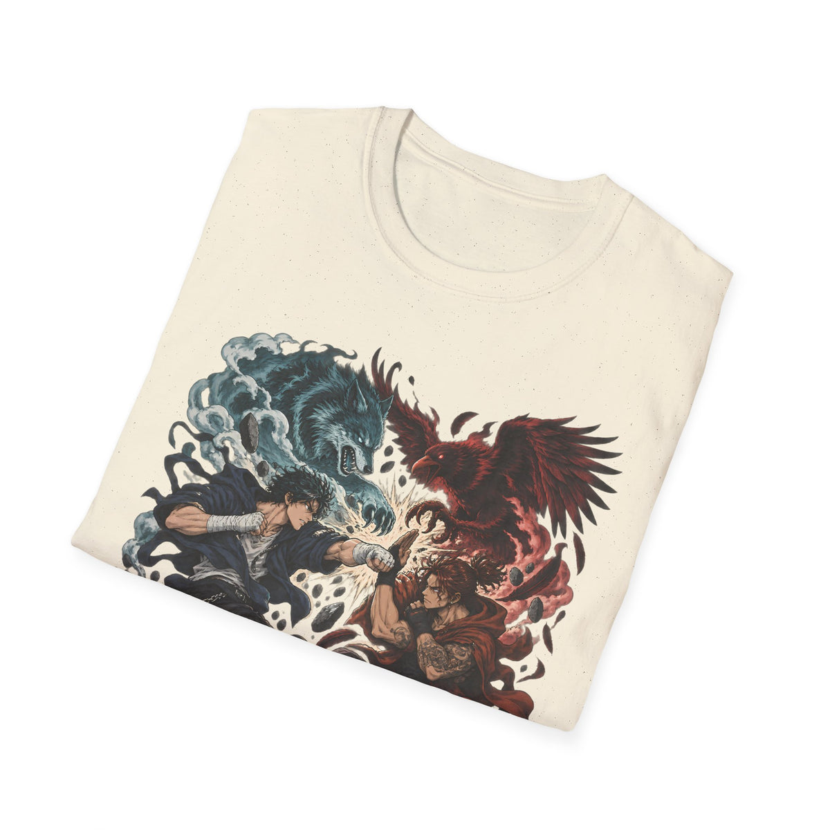 Yin Yang | Wolf Demon vs Phoenix | Japanese Anime Ninja T Shirt