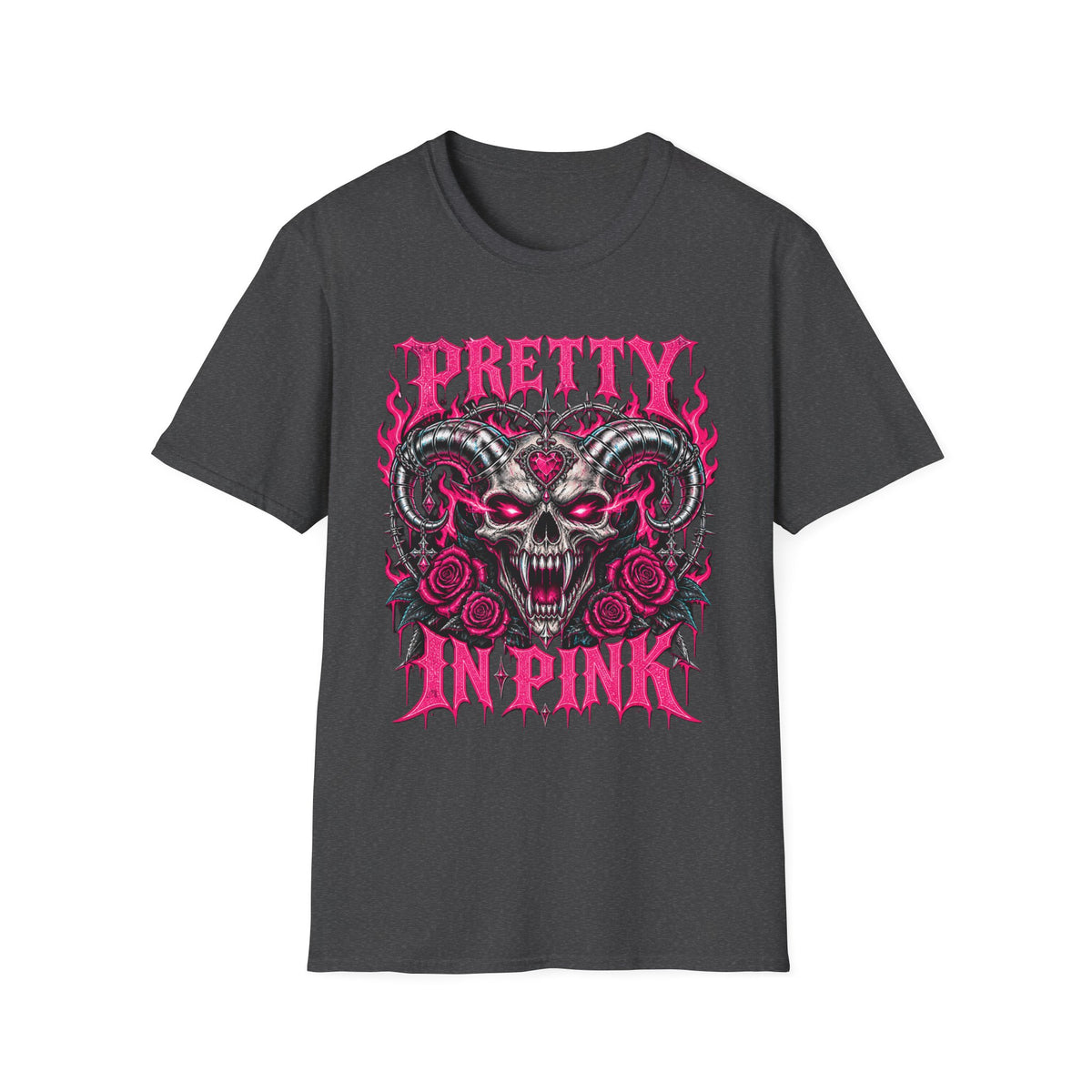 Pretty in Pink Skull | Gothic Rose Graphic Tee