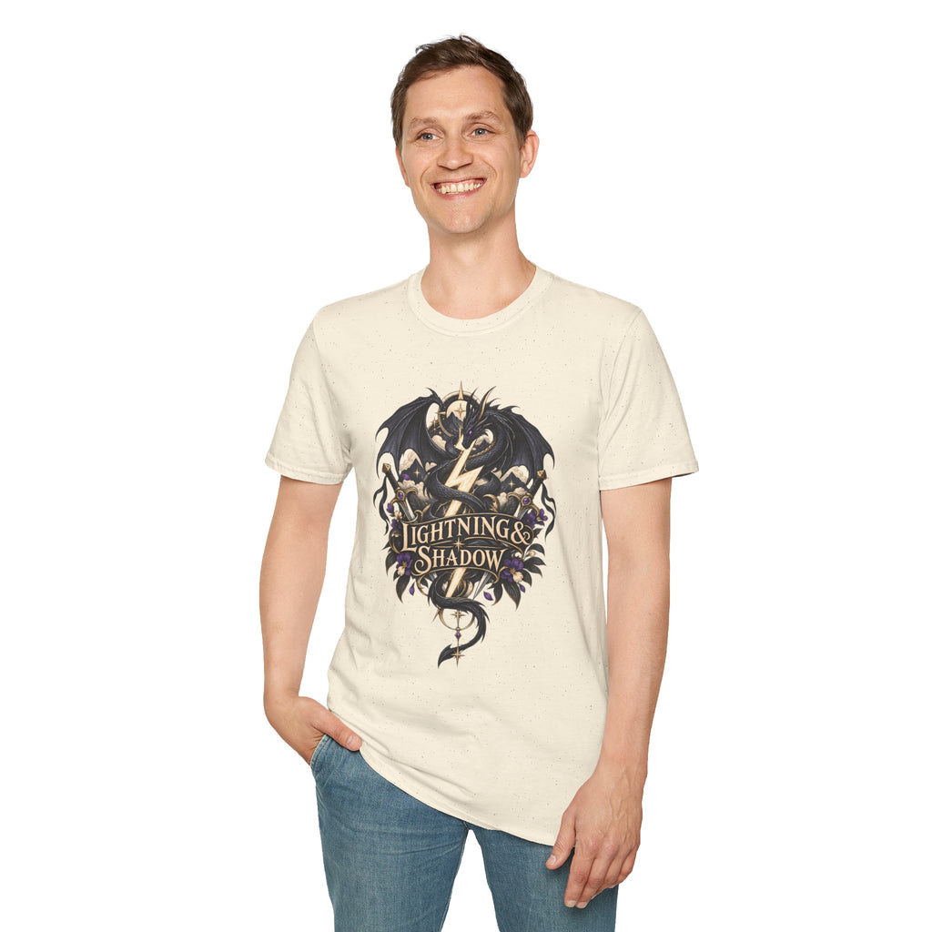 Lightning & Shadow | Onyx Storm Book Inspired Fantasy Dragon T-Shirt