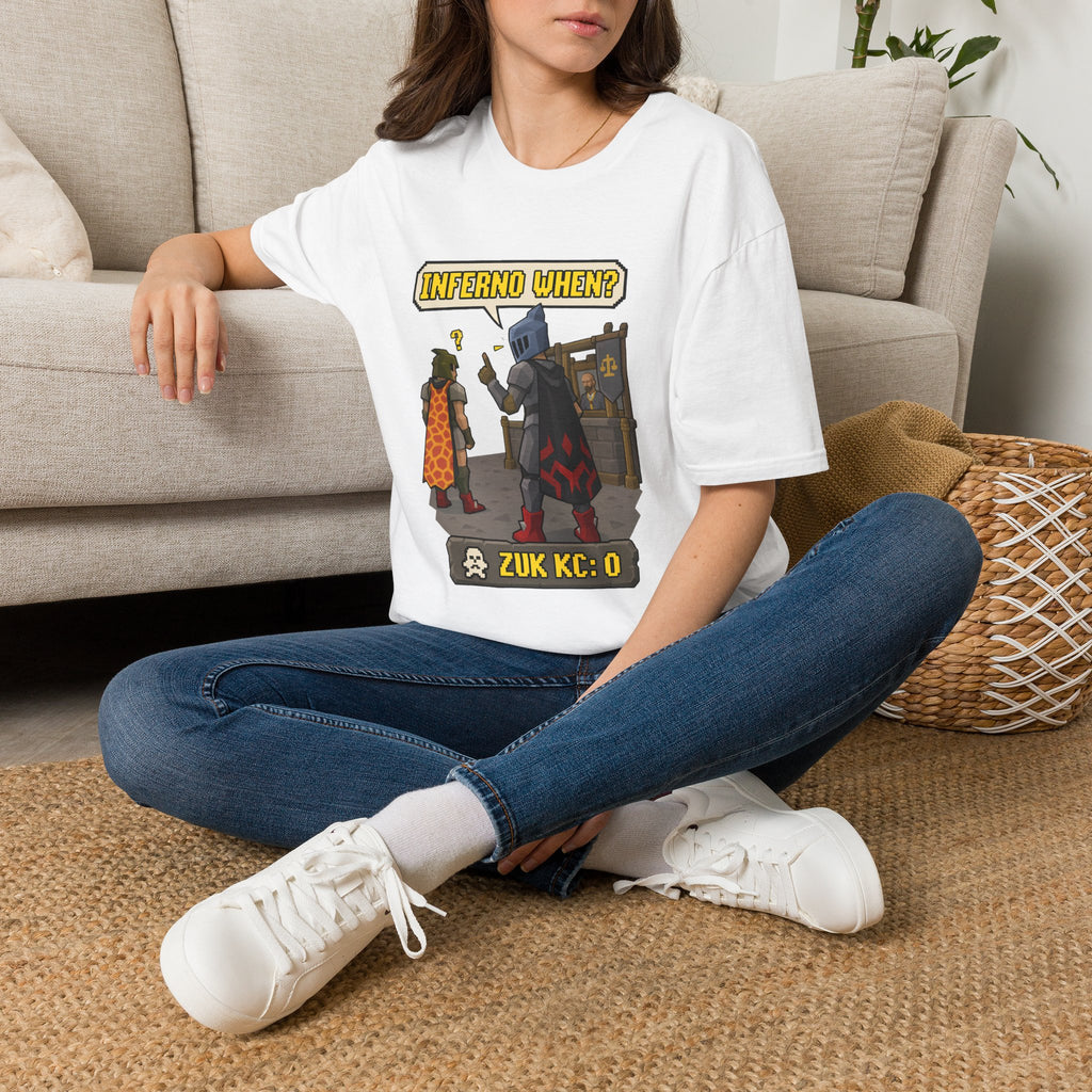 Inferno When? RuneScape Humor T-Shirt - Zuk KC Count Gaming Tee