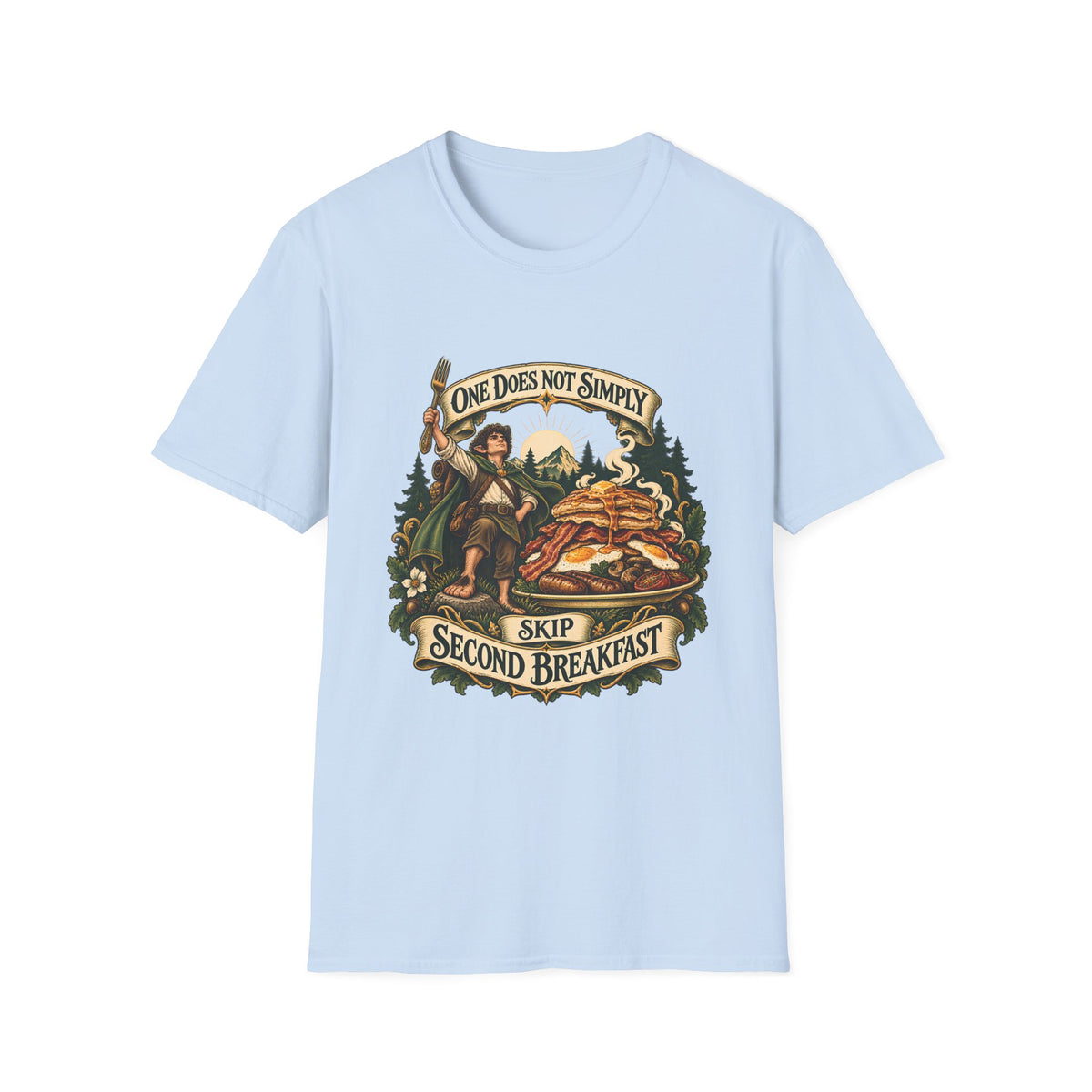 One Does Not Simply Skip Second Breakfast | Funny Hobbit Breakfast Graphic