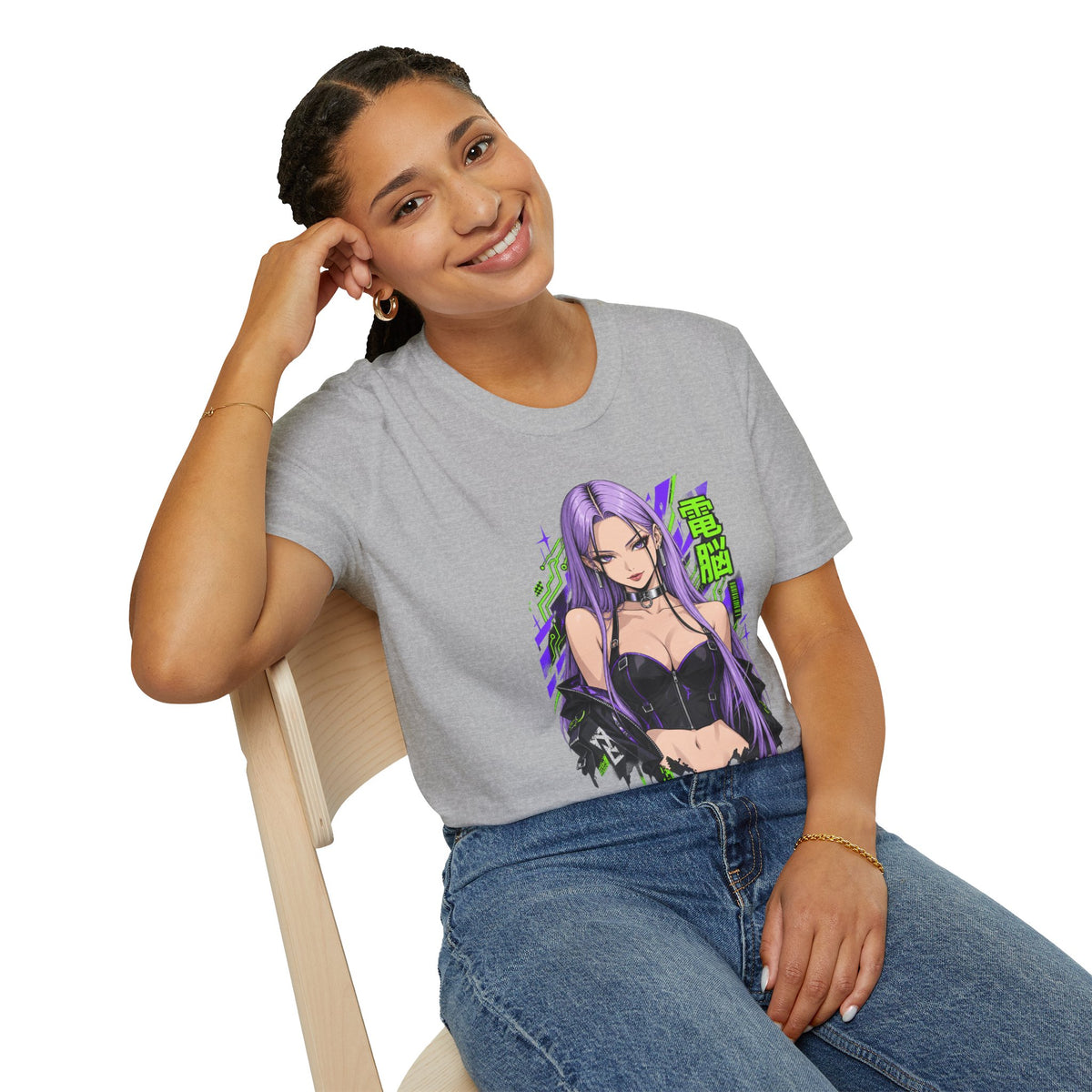 Violet | Anime Cyber Sexy Pin Up Girl T-Shirt