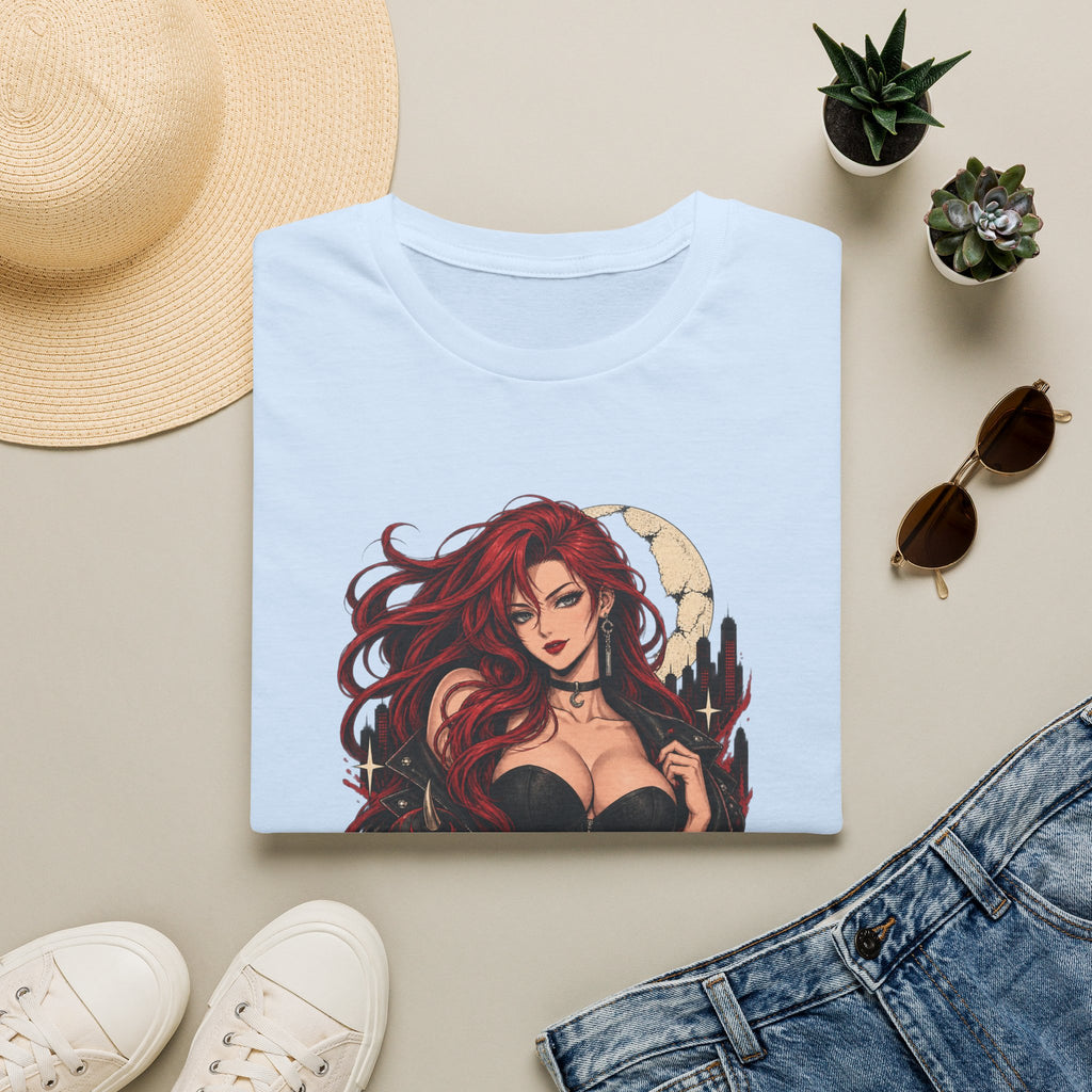Crimson Dusk | Sexy Gothic Hannya Mask Pin up Woman T-Shirt