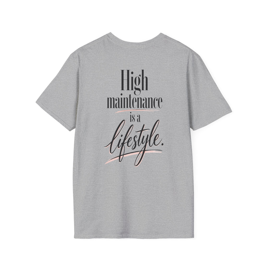 High Maintenance Is a Lifestyle | Fashionable Pink Vintage Lady Graphic Tee