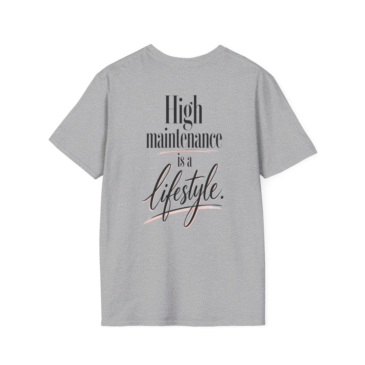 High Maintenance Is a Lifestyle | Fashionable Pink Vintage Lady Graphic Tee