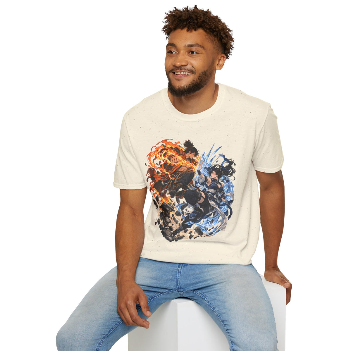 Elemental Battle | Fire vs Ice | Ninja Japanese Fantasy T-Shirt