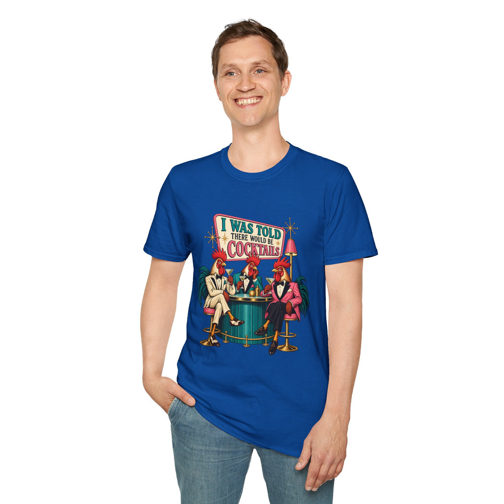 I Was Told There Would Be Cocktails T-Shirt | Retro Flamingo Bar Cocktail Tee