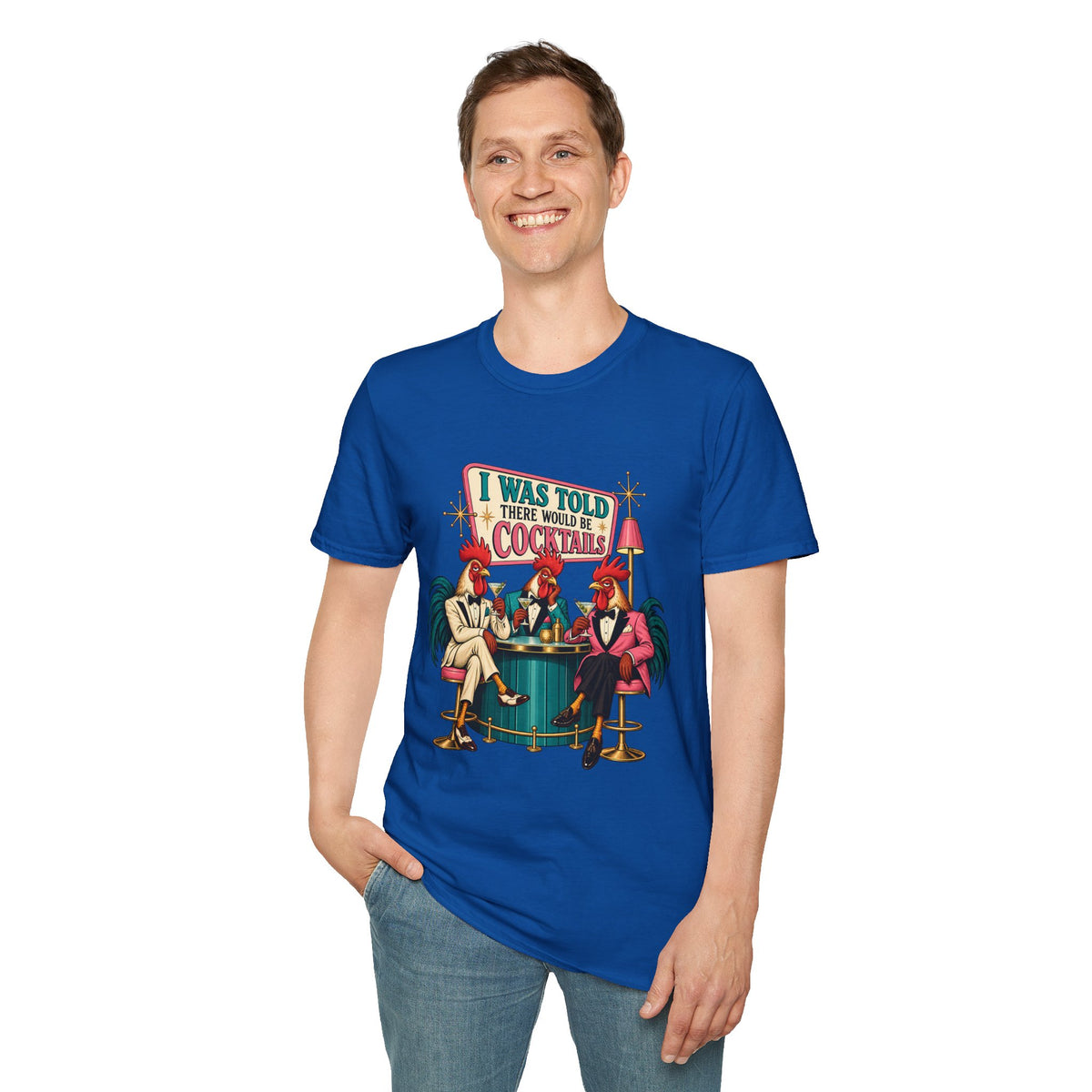 I Was Told There Would Be Cocktails T-Shirt | Retro Flamingo Bar Cocktail Tee